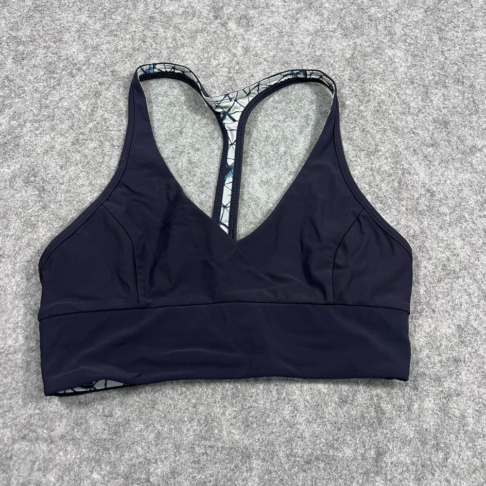 Lululemon Reversible Naval Blue Star Crushed Silver Fox Retreat Bra Women's 2
